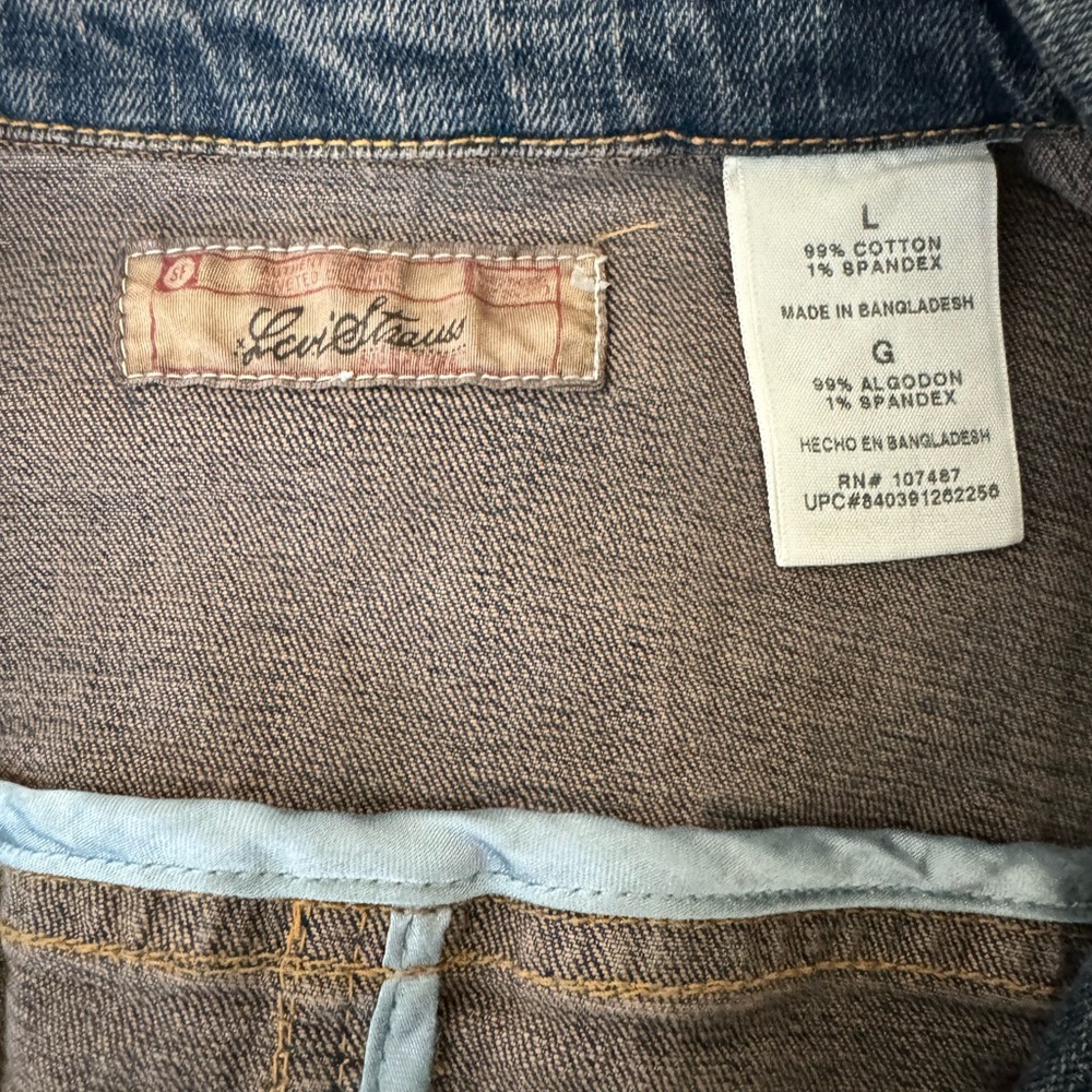 Levi's Strauss Classic Blue Denim Blazer Classic Tailored Fit - Picture 6 of 6